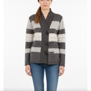 Inca Mama women's cardigan sweater grey black size Large